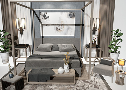 10-1024新中式木架子床