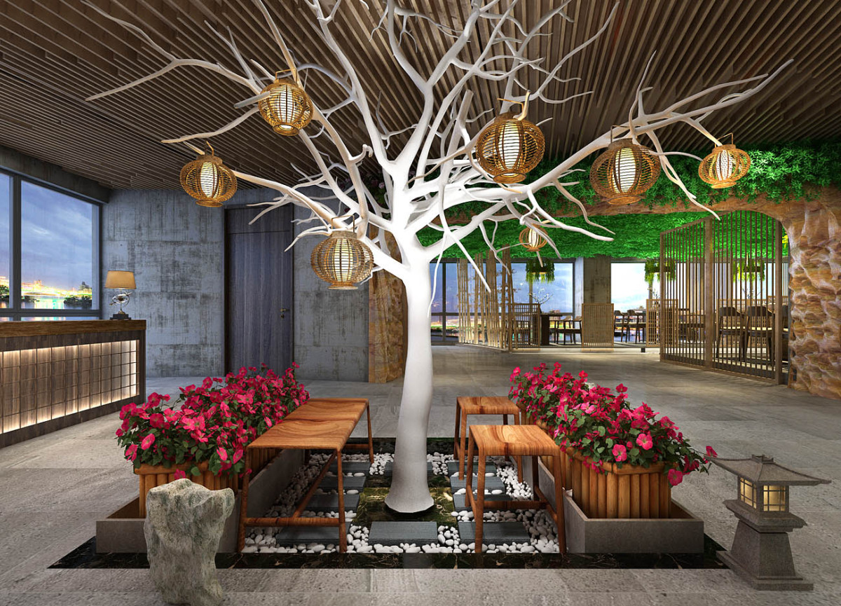 简单材料+绿色植物，印度Sunrise花园餐厅 | M9 Design Studio-设计案例-建E室内设计网