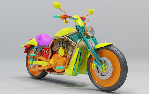 H60-0719现代彩色摩托车