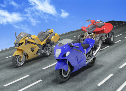 H73-0720现代摩托车草地沙滩摩托