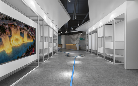 Z03-0718后现代网红咖啡厅网咖网吧走廊