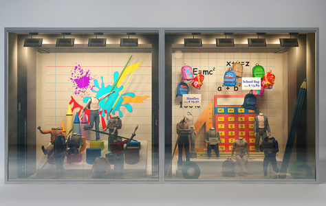 商场儿童服装专卖店橱窗