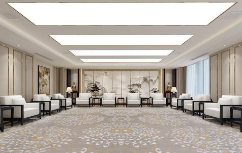  新中式贵宾接待室洽谈室，会议室沙发