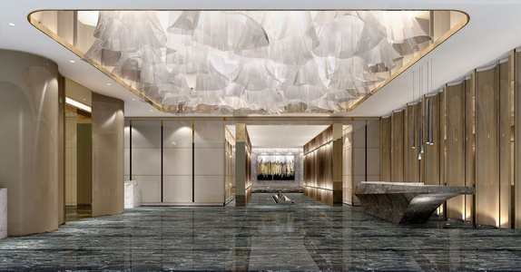 09现代酒店大厅，大堂，接待台