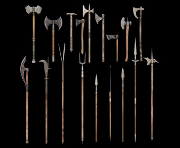 欧式复古斧,钺刀,叉矛冷兵器军事武器