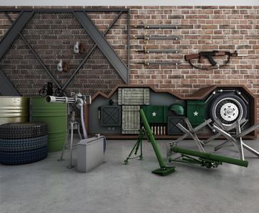 现代战地设备军事武器组合