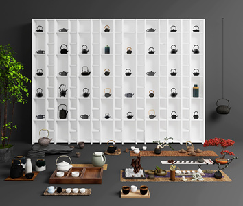 现代茶具茶壶展架，