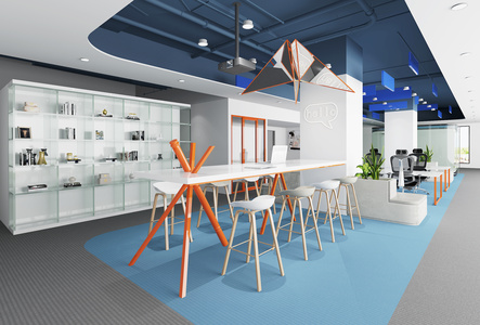 现代办公室，休闲等候区