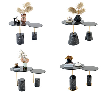 现代大理石圆几