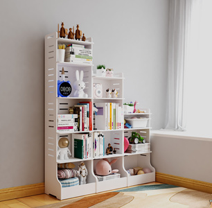 现代儿童房置物架及摆件组合