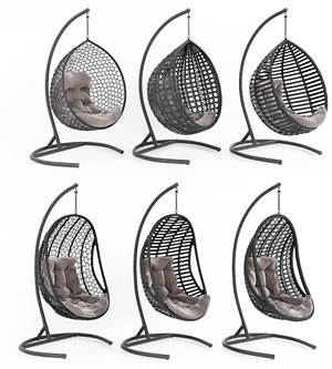 北欧户外藤编编织吊椅腾椅组合