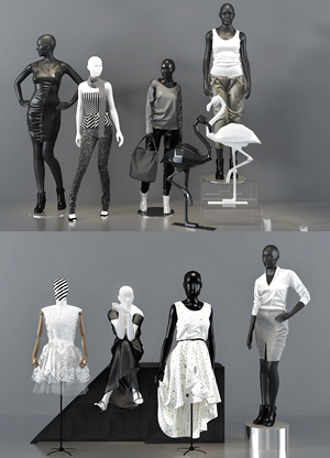 现代服装模特 橱窗  (1)