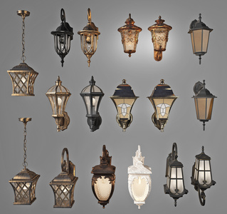 美式欧式铁艺户外壁灯组合