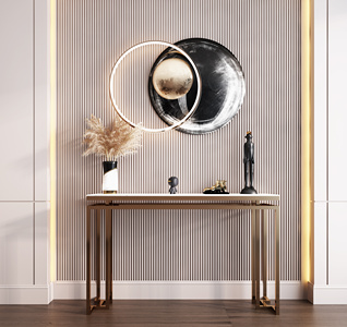 现代端景_条案_立体墙饰