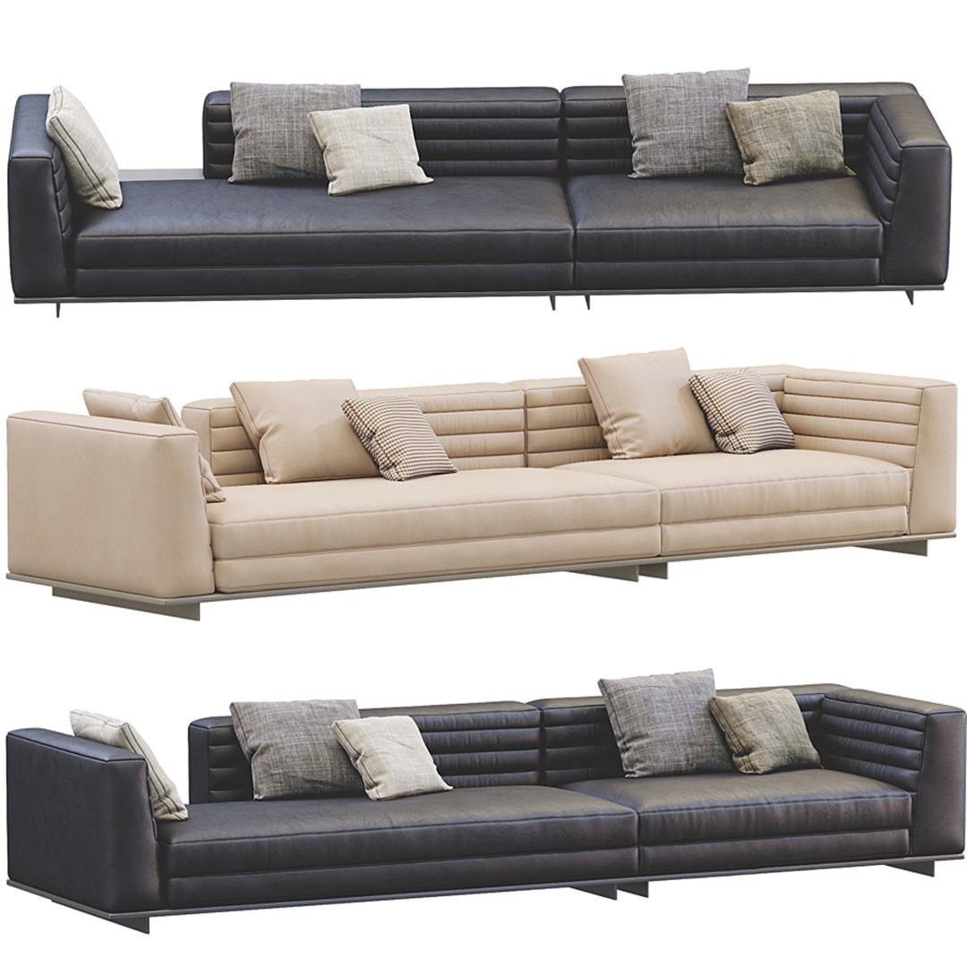 03Minotti 现代多人沙发,皮革沙发单体沙发办公沙发3d模型下载-【集简空间】「每日更新」