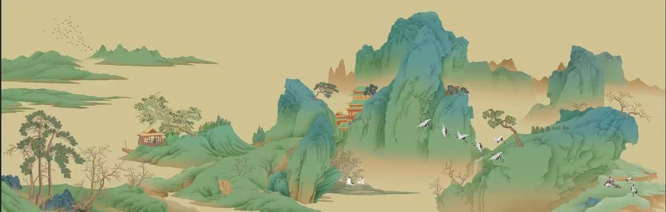 新中式工笔画笔画背景画壁纸壁布 (1)