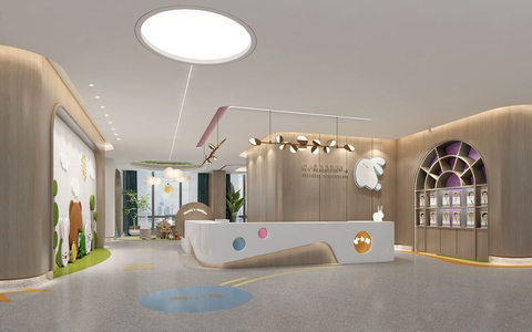 现代儿童医院，儿童区服务台