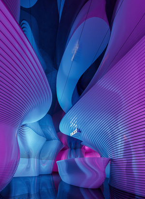 现代异形KTV前厅接待服务台