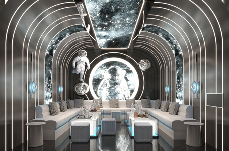 现代宇航航空主题ktv包间