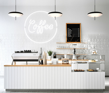 现代咖啡厅操作台水吧台