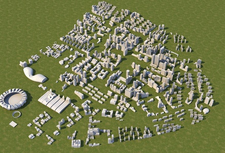 城市模型， 城市鸟瞰 ，配楼