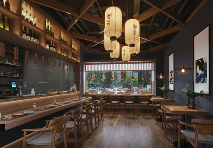 日式餐厅3D模型