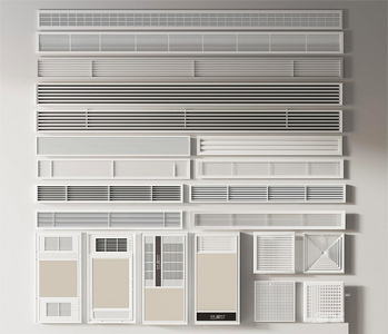 空调出风口 排气扇 浴霸换气扇暖风机su模型 