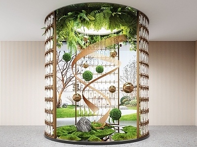现代室内景观造景SU模型