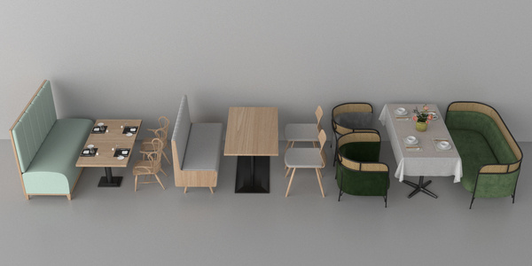 现代卡座沙发组合