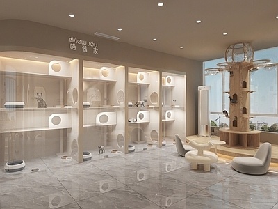 侘寂风撸猫宠物店SU模型