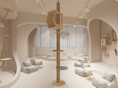 侘寂风宠物店SU模型