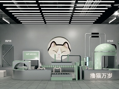 现代宠物店SU模型