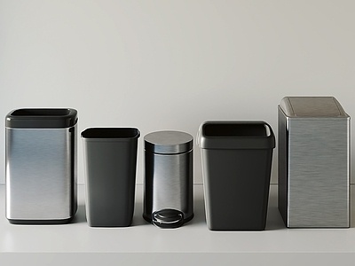 现代垃圾桶，办公垃圾桶SU模型