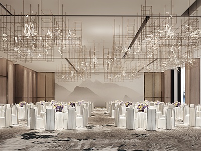现代酒店宴会厅SU模型