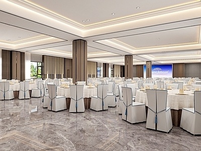 现代酒店宴会厅SU模型