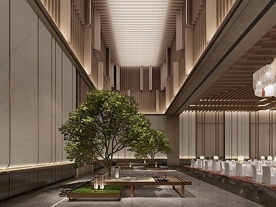 现代酒店宴会厅SU模型