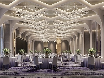 现代酒店宴会厅SU模型