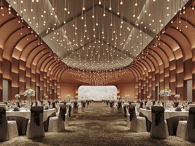 现代酒店宴会厅SU模型