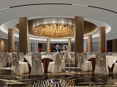 现代酒店宴会厅SU模型