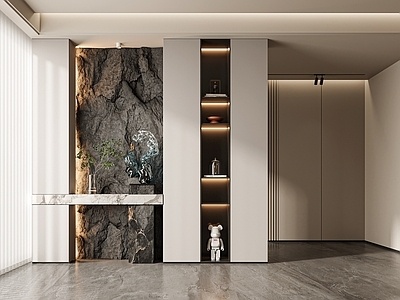 现代装饰性玄关SU模型