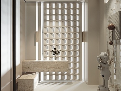 现代装饰性玄关SU模型