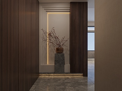 侘寂风玄关SU模型