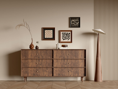 侘寂中古风玄关柜_