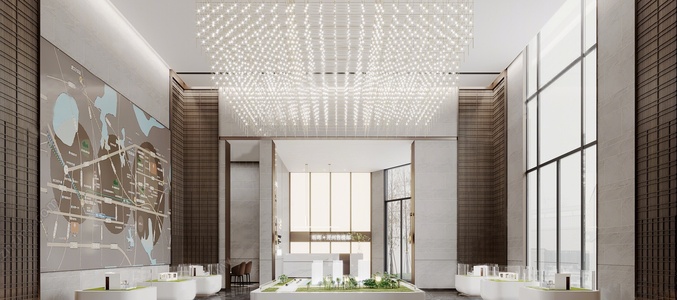 新中式售楼处沙盘区