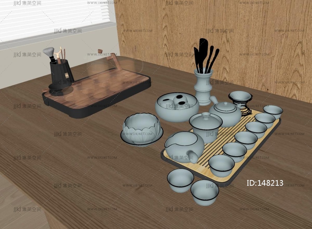 茶具组合SU模型