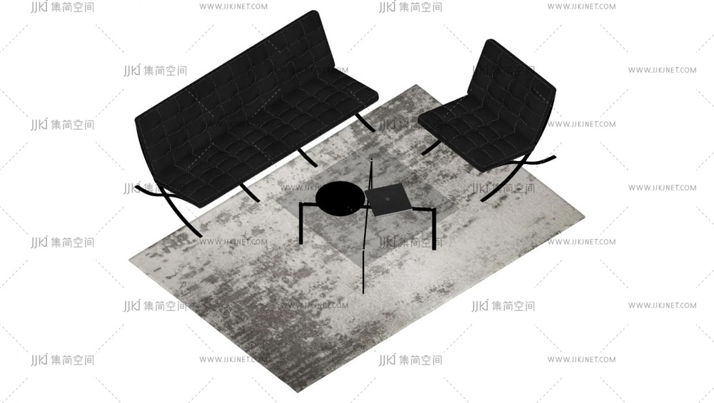  现代巴塞罗那休闲椅su模型