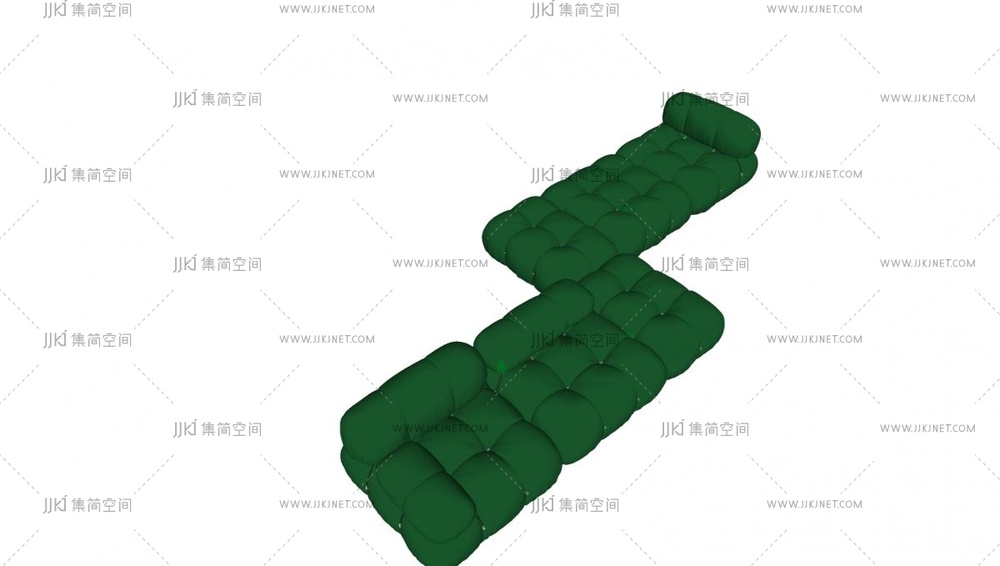 06现代多人沙发 无扶手,拼接沙发沙发区沙发su模型