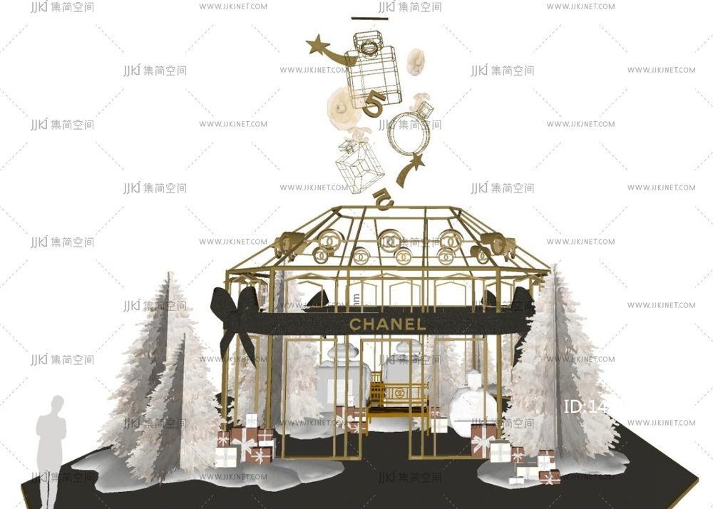 现代美陈_圣诞美陈_网红美陈_网红打卡_香水美陈SU模型
