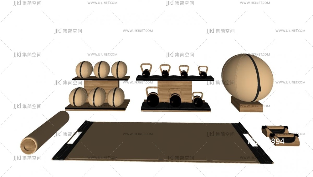 01-运动器材-健身器材，哑铃su模型