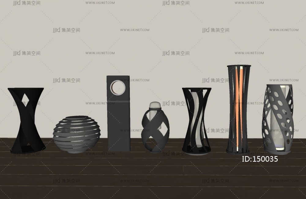 现代景观灯_现代其他户外灯_现代中式景观灯SU模型